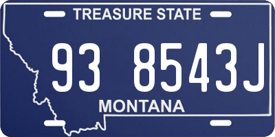 MT license plate 938543J