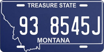 MT license plate 938545J