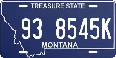 MT license plate 938545K