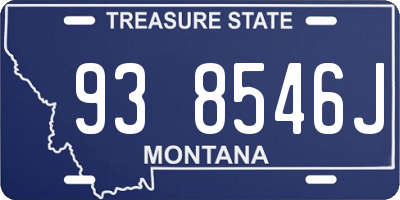 MT license plate 938546J