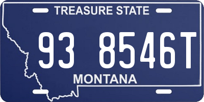 MT license plate 938546T