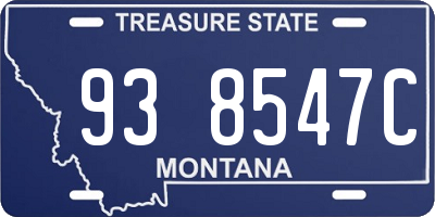 MT license plate 938547C