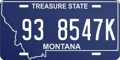 MT license plate 938547K