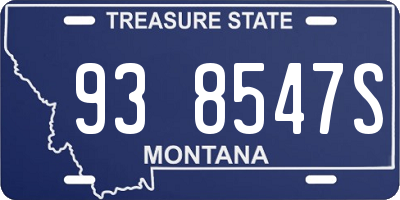 MT license plate 938547S