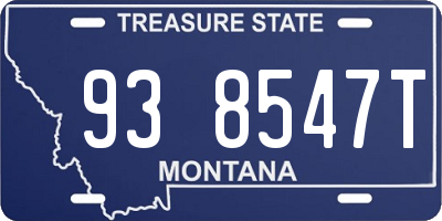 MT license plate 938547T