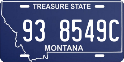 MT license plate 938549C