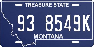 MT license plate 938549K