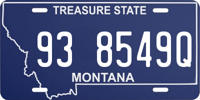MT license plate 938549Q