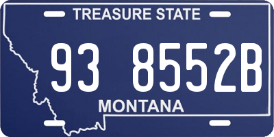 MT license plate 938552B