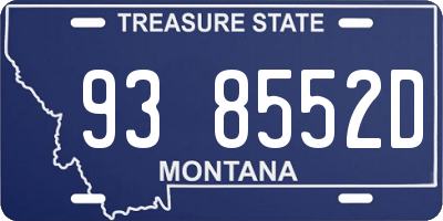 MT license plate 938552D