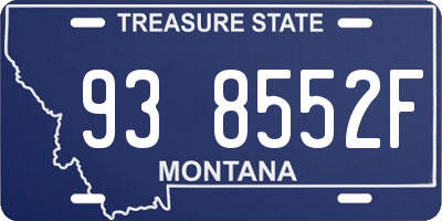 MT license plate 938552F