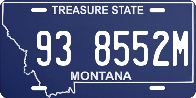 MT license plate 938552M