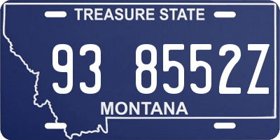 MT license plate 938552Z
