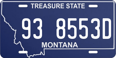 MT license plate 938553D