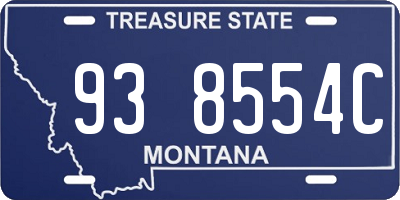 MT license plate 938554C