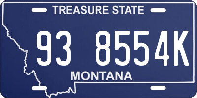MT license plate 938554K