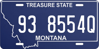 MT license plate 938554Q