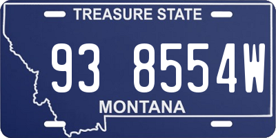 MT license plate 938554W