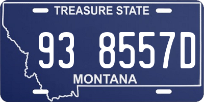 MT license plate 938557D