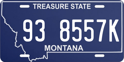 MT license plate 938557K