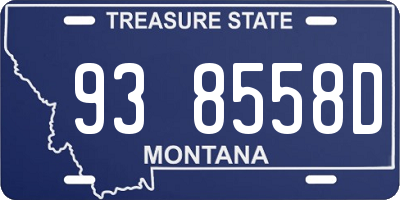 MT license plate 938558D