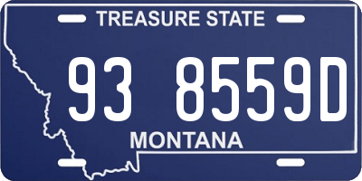 MT license plate 938559D
