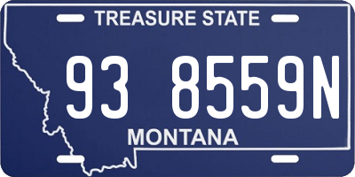 MT license plate 938559N
