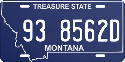 MT license plate 938562D