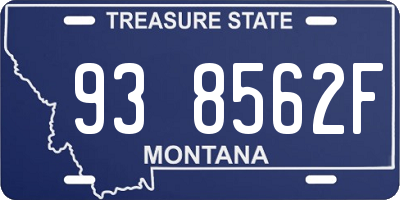 MT license plate 938562F
