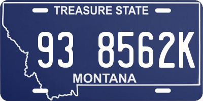 MT license plate 938562K