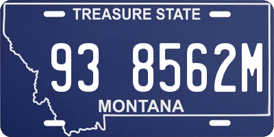 MT license plate 938562M