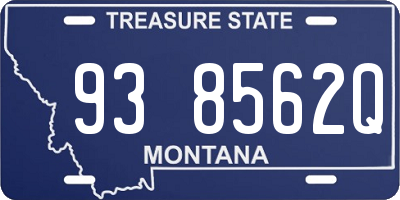 MT license plate 938562Q