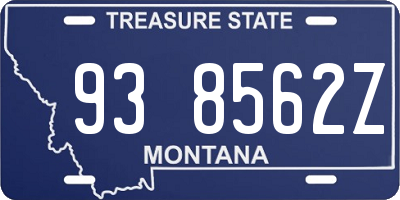 MT license plate 938562Z