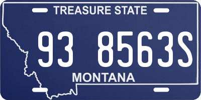 MT license plate 938563S