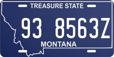 MT license plate 938563Z