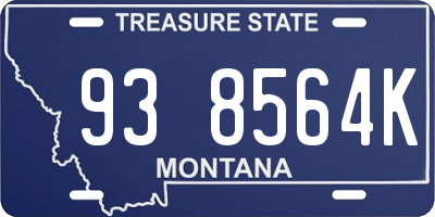 MT license plate 938564K