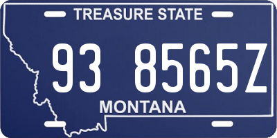 MT license plate 938565Z