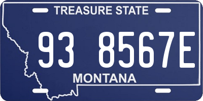 MT license plate 938567E