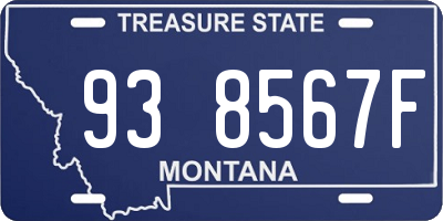MT license plate 938567F
