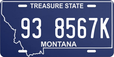 MT license plate 938567K