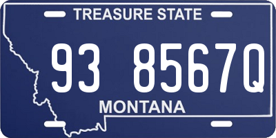 MT license plate 938567Q