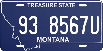 MT license plate 938567U