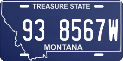 MT license plate 938567W