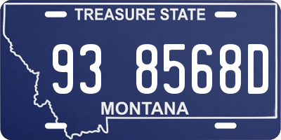 MT license plate 938568D