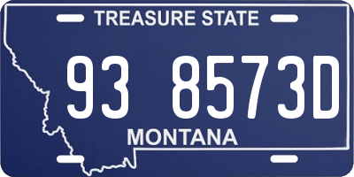 MT license plate 938573D