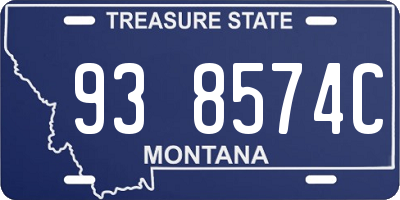 MT license plate 938574C