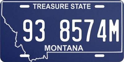 MT license plate 938574M