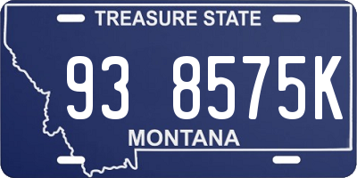 MT license plate 938575K