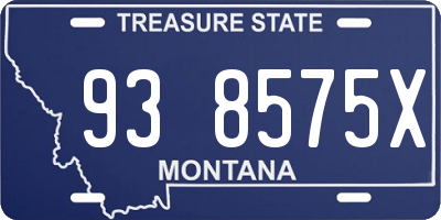 MT license plate 938575X
