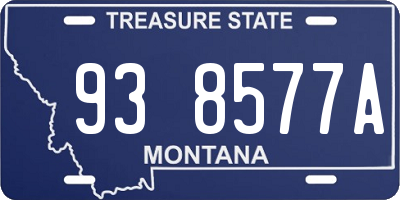 MT license plate 938577A